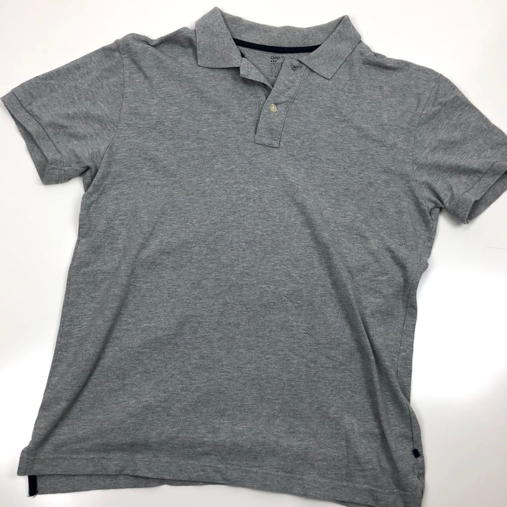 Two Gap Polo Shirts Green and Light Grey